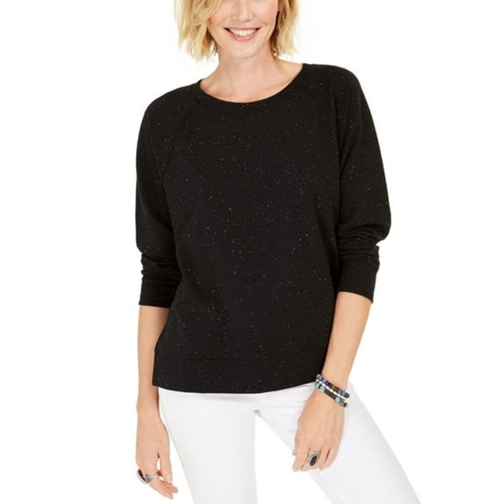NWT Style & Co Black Crew Neck Pullover Sweater Women's Size Small